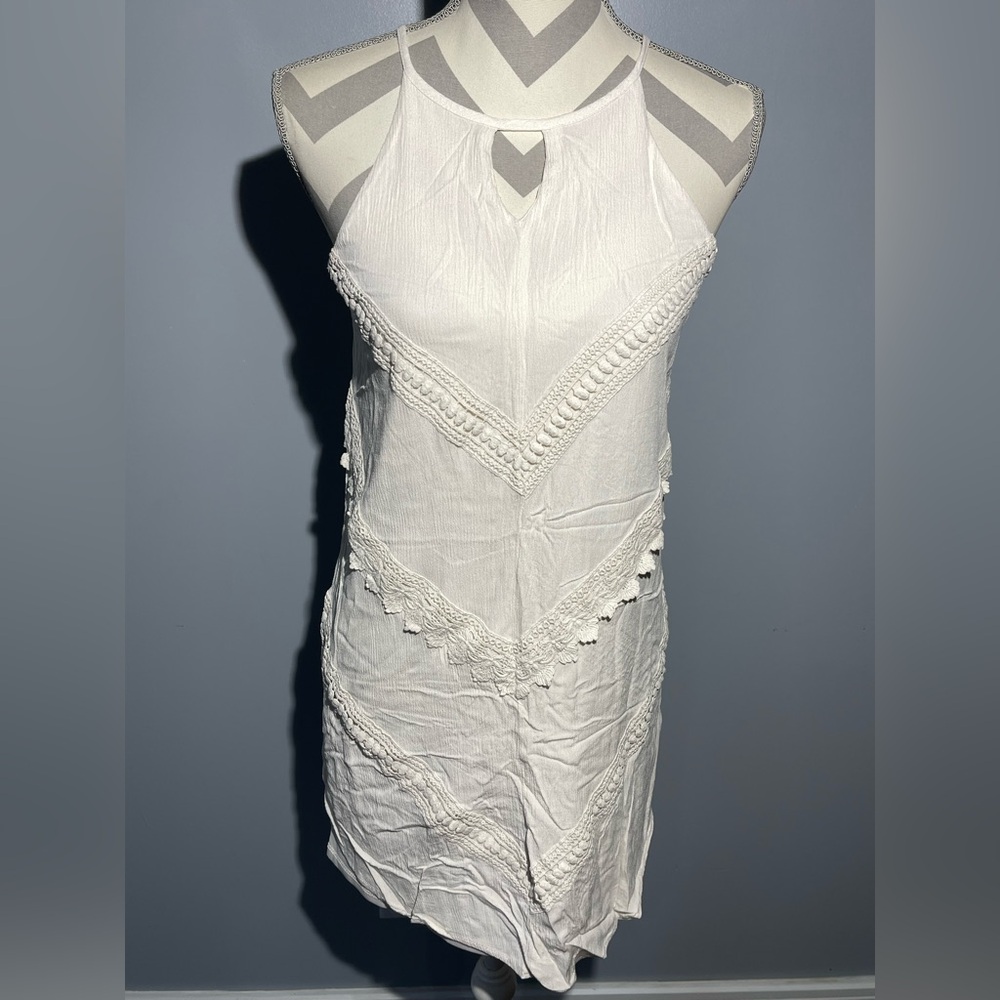 Mossimo Supply Co. Cream Halter Dress